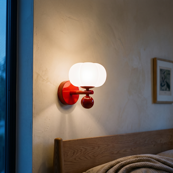 Pumpkin Wall Sconce, Glass Pumpkin Light, Nordic Wall Lamp, 3 Colors