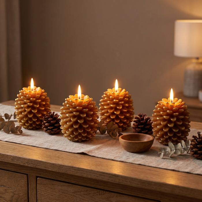 Flameless Pinecone Candles, LED Battery Candles with Remote, 2 to 8 Pack