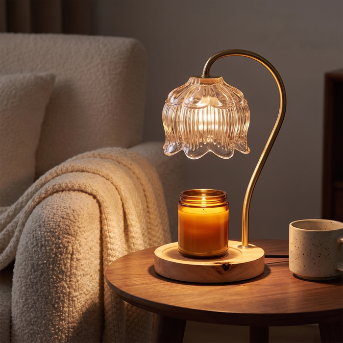 Candle Warmer Lamp, Dimmable Glass Shade Wax Warmer with Timer, 3 Styles