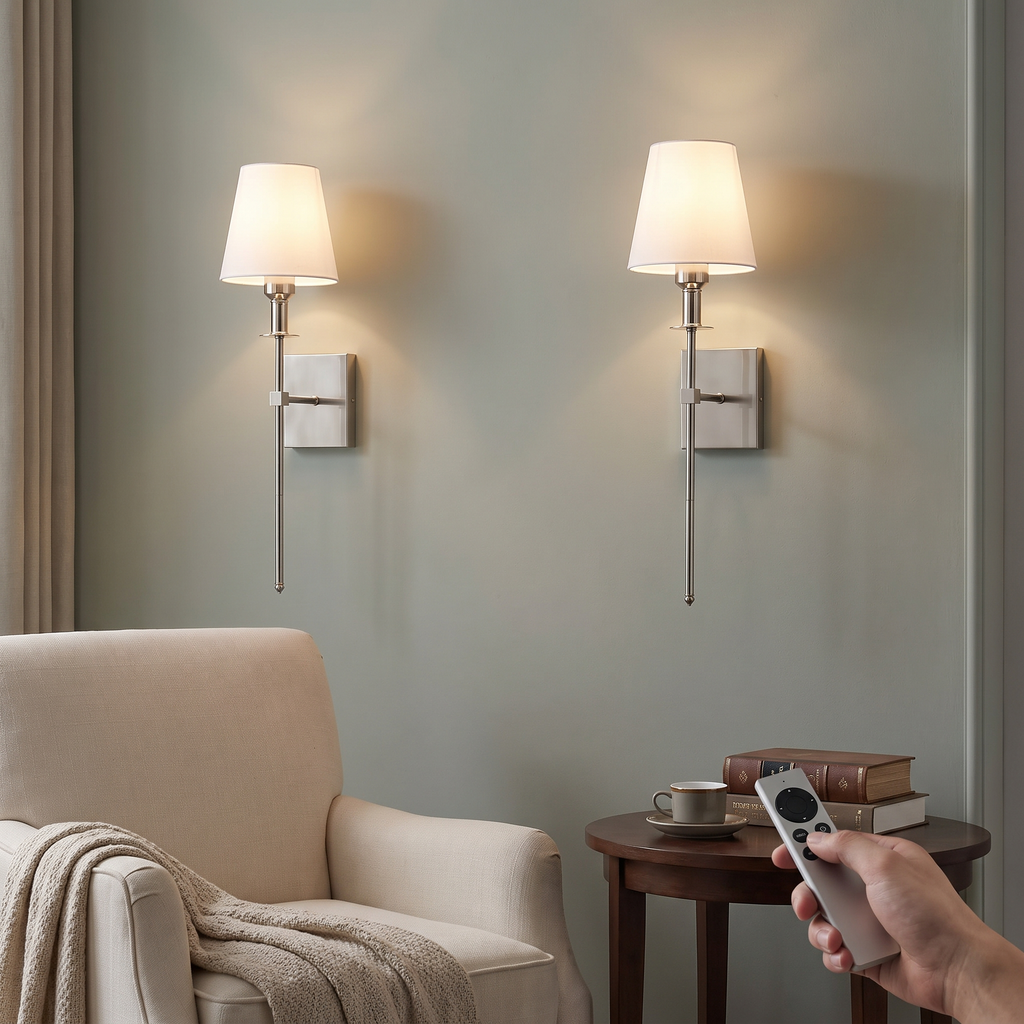 Rechargeable wall sconces, silver, no hardwiring