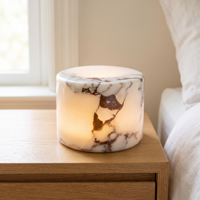 Marble Table Lamp, Cordless Rechargeable Stone Lamp, 2 Patterns