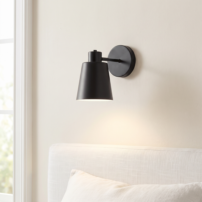 Cordless Gold Wall Sconce, Rechargeable Cone Lamp with Remote