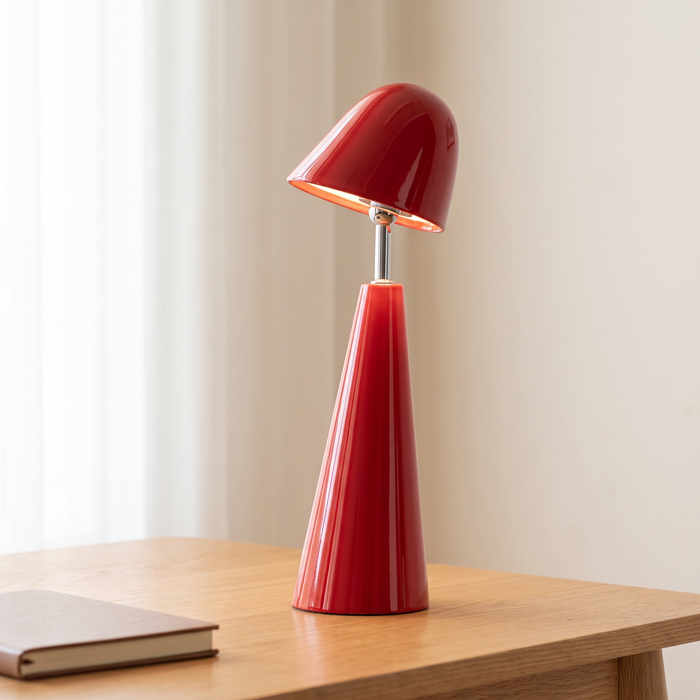 Cordless Table Lamp, Rechargeable Cone Lamp, Red, Orange or Green
