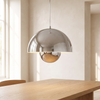 Flowerpot pendant light, kitchen island dome pendant, chrome