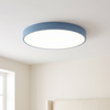 Modern flush mount ceiling light, round LED, blue rim