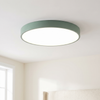 Modern flush mount ceiling light, round LED, green rim