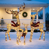 Light up reindeer family, Bronze Gold, Christmas home decor