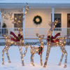 Light up reindeer family, Rattan, Christmas home decor