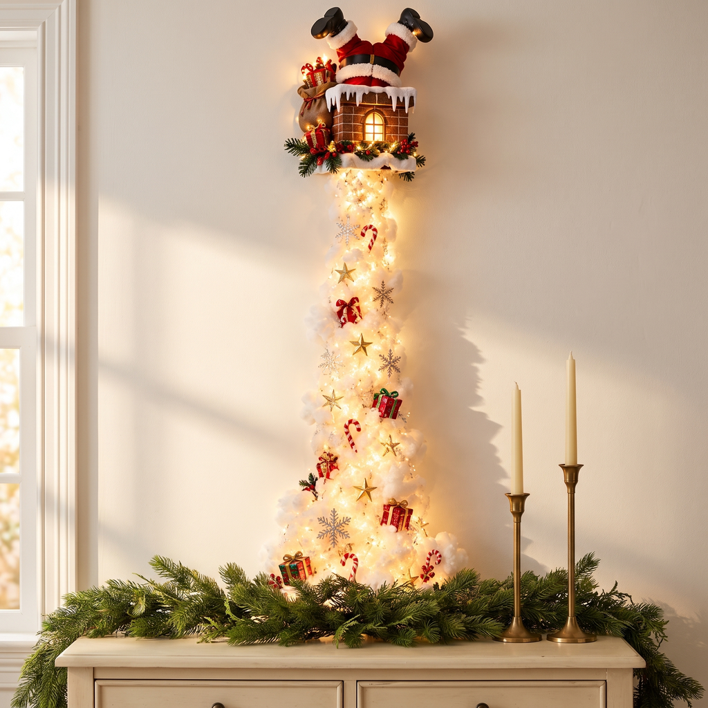 Christmas wall light, Santa Chimney, Christmas home decor