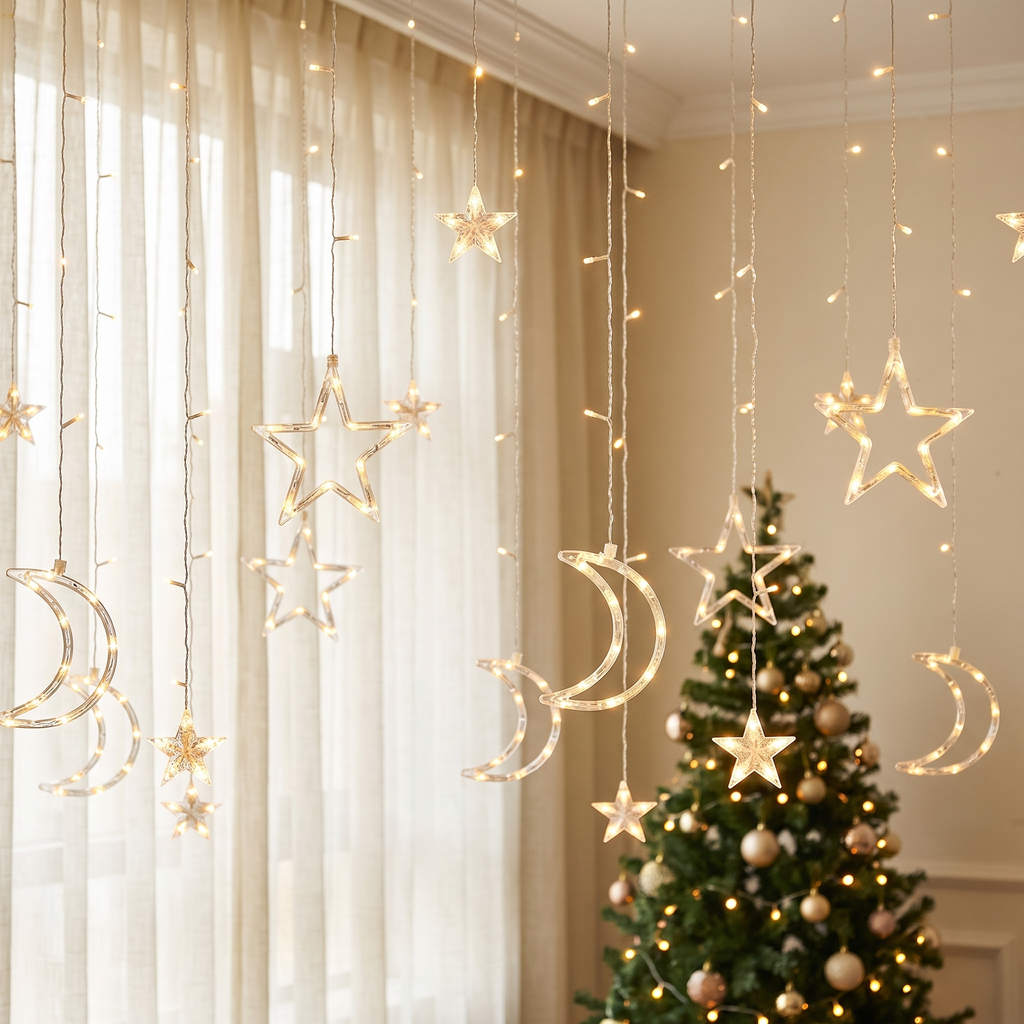 Star curtain lights, Style 3, Christmas home decor