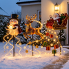 Solar Christmas garden stake lights, set of 3, Christmas home decor