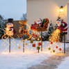 Solar Christmas garden stake lights, set of 4, Christmas home decor