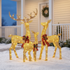 Light up reindeer family, Gold, Christmas home decor