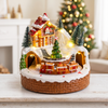 Animated Christmas Village with Music, Light Up Village Scene - Gingerbread Train