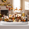 Animated Christmas Village with Music, Light Up Village Scene - Flying Reindeer Village