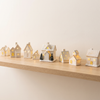 Ceramic Christmas Village Houses, White Light Up Village Set - 8-House Village