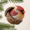 Woodland Christmas Ornament, Hand Painted Acorn Animal, 6 Styles - Cardinal