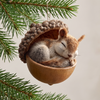 Plush Christmas Ornament, Soft Woodland Animal in Acorn, 6 Styles - Squirrel