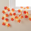 Fall Garland with Lights, Maple Leaf Garland, Solar or Battery - Battery