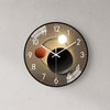 Moon Wall Clock, Silent Glass Clock with Glow Design, 8 to 16 Inch - Moon Black