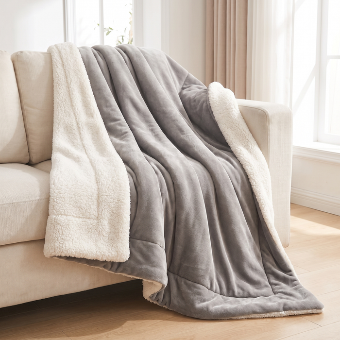 Flannel Throw Blanket, Soft Lightweight Couch Blanket, 10 Colors