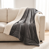 Flannel Throw Blanket, Soft Lightweight Couch Blanket, 10 Colors - Black