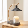 Modern Candle Warmer Lamp, Nordic Metal and Wood, LED Bulb Included - Black