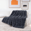 Faux Fur Throw Blanket, Double Layer Faux Fur Blanket, 3 Sizes - Black