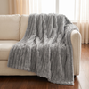 Fleece Throw Blanket, Soft Couch Throw, 9 Colors, Lap to King Size - Gray