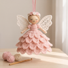 Crochet Angel Ornament Kit, Beginner Christmas Craft Kit, 5 Colors - Pink