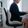 Memory foam seat cushion and back support on a chair, White