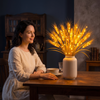 Lighted wheat centerpiece lamp in ceramic vase 3