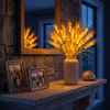 Lighted wheat centerpiece lamp in ceramic vase 5