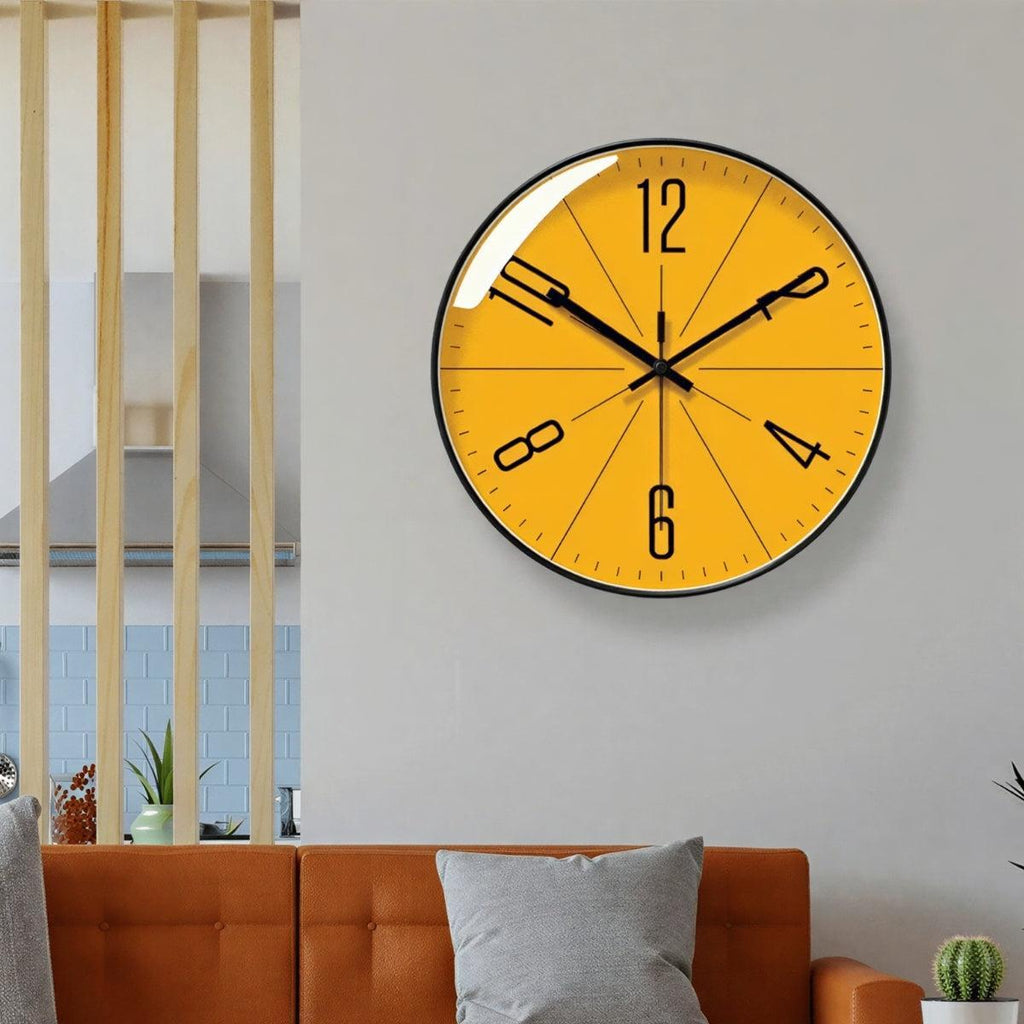 Minimalist Nordic wall clock styled in a modern room