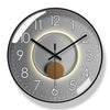 Nordic wall clock with black frame and grey face