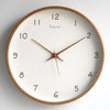 Brown solid wood silent wall clock, 10 inch minimalist face