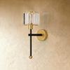 Rechargeable wall sconces set of 2, ribbed glass, product photo 1
