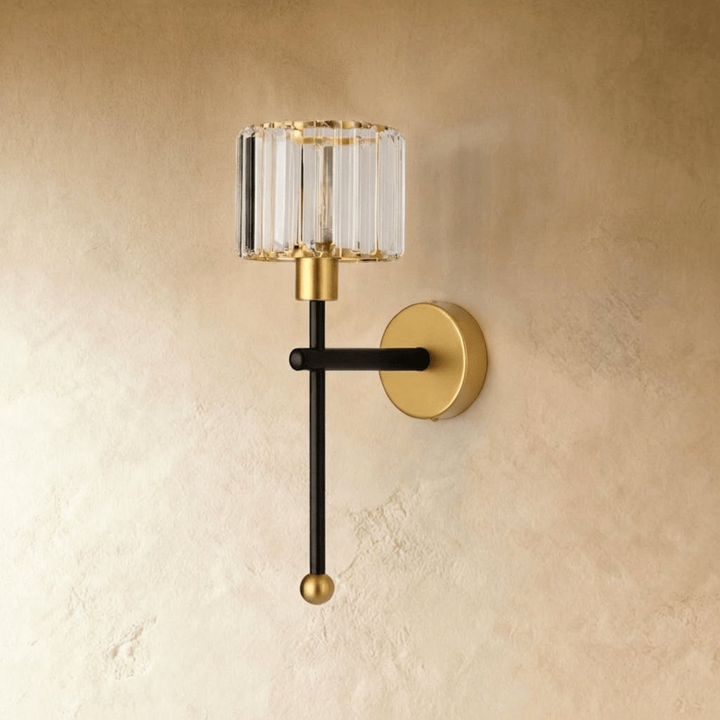 Rechargeable wall sconces set of 2, ribbed glass, product photo 1