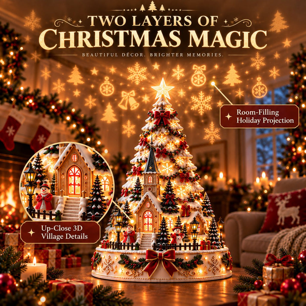 Lighted Christmas village tree - photo 5