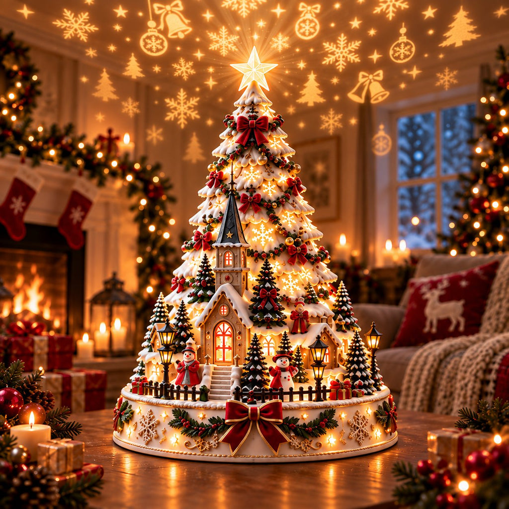 Lighted Christmas village tree - photo 16
