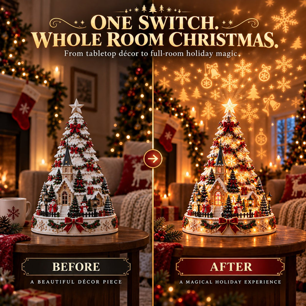 Lighted Christmas village tree - photo 4