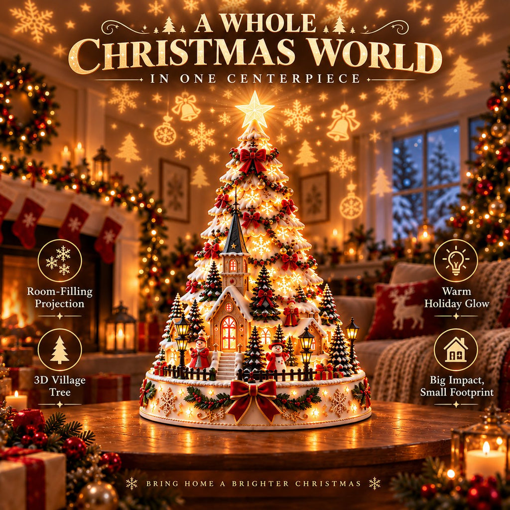 Lighted Christmas village tree - photo 3