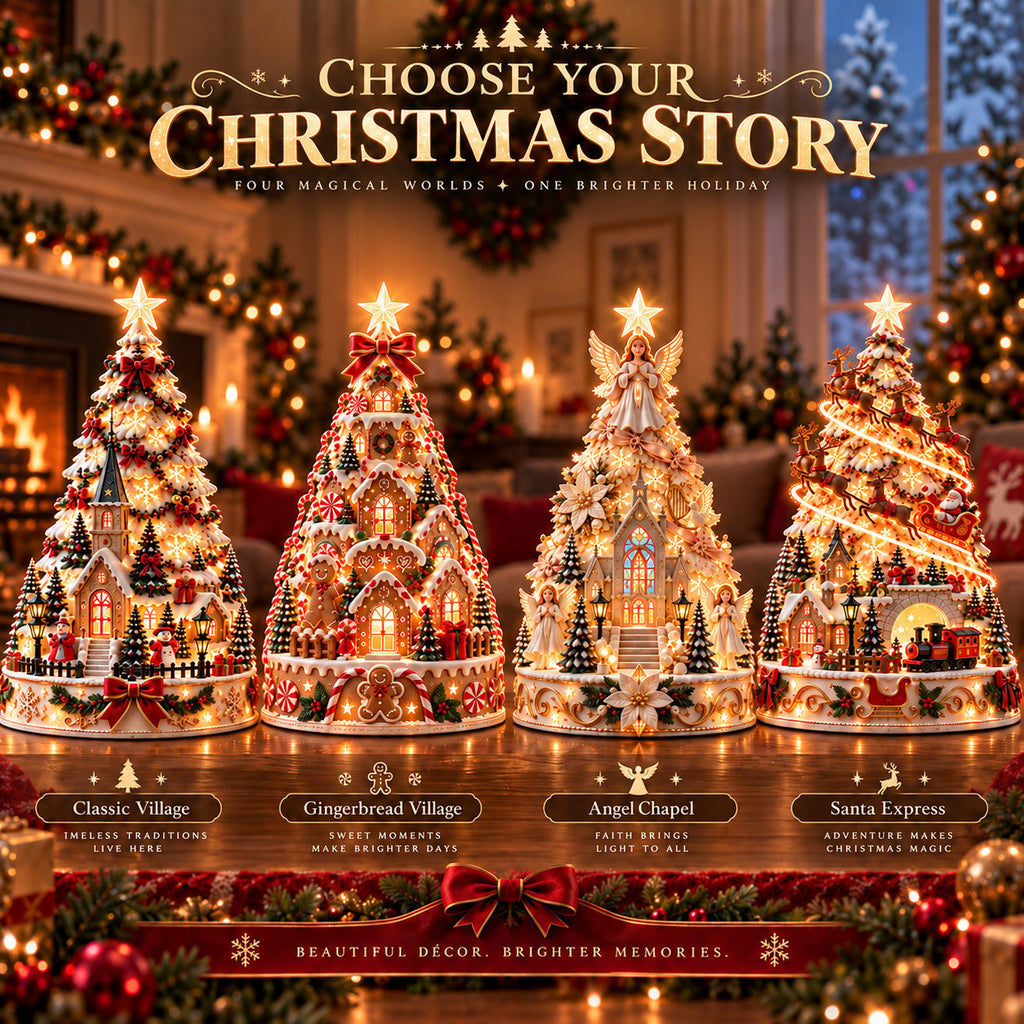Lighted Christmas village tree - photo 7
