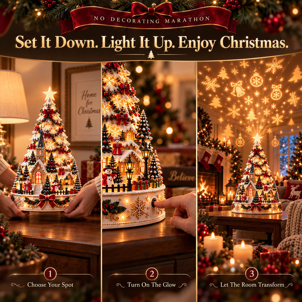 Lighted Christmas village tree - photo 13