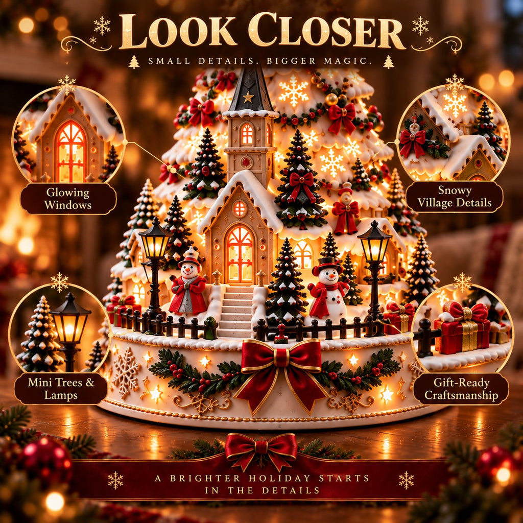 Lighted Christmas village tree - photo 10