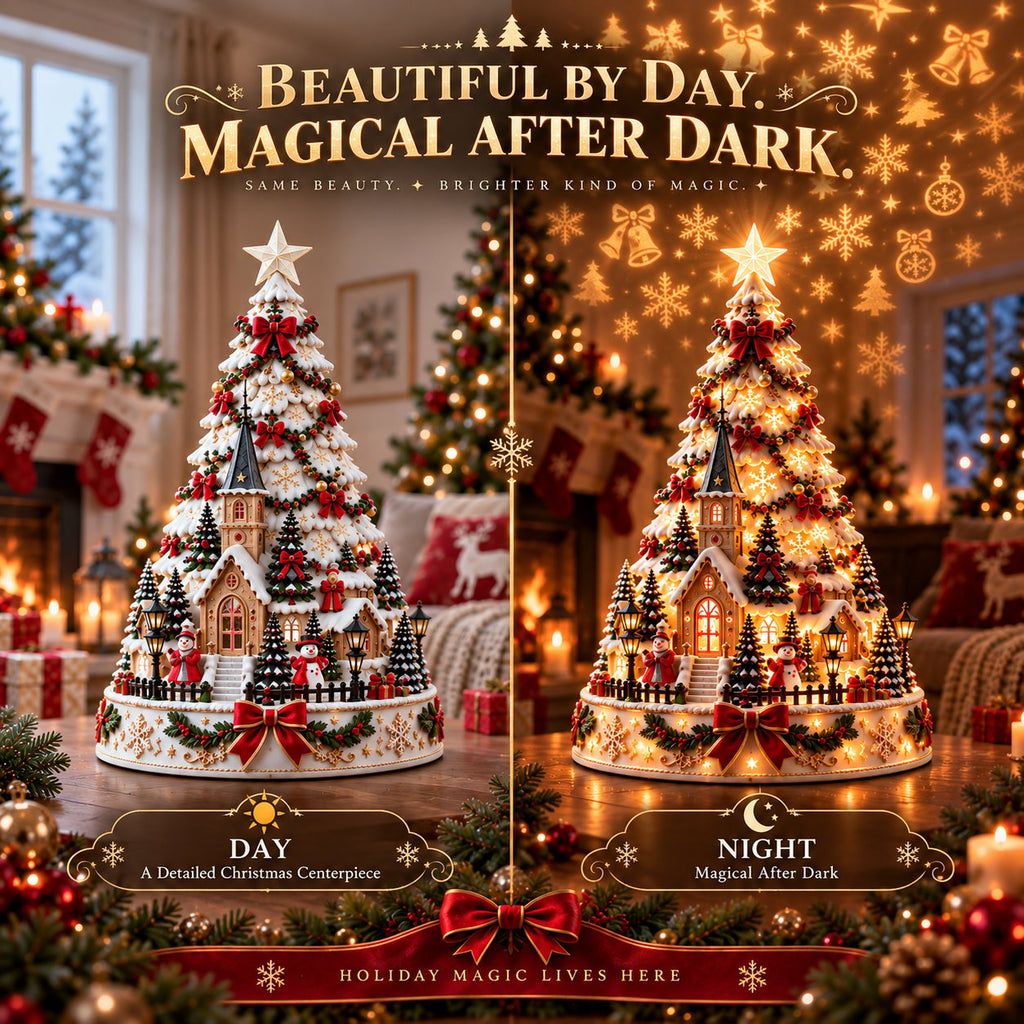 Lighted Christmas village tree - photo 8