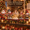 Lighted Christmas candy bowl with glowing Santa holding holiday treats