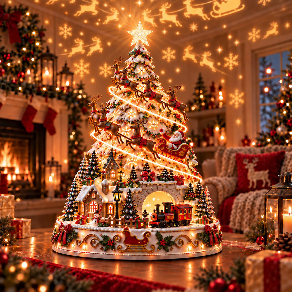 Lighted Christmas village tree - photo 19