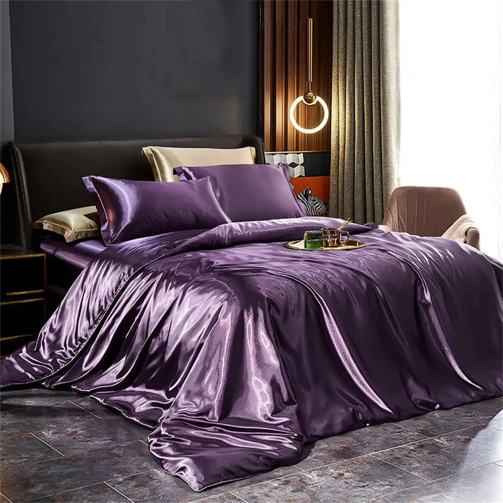 Silk bedding set on a bed, Bedding Set - photo 8