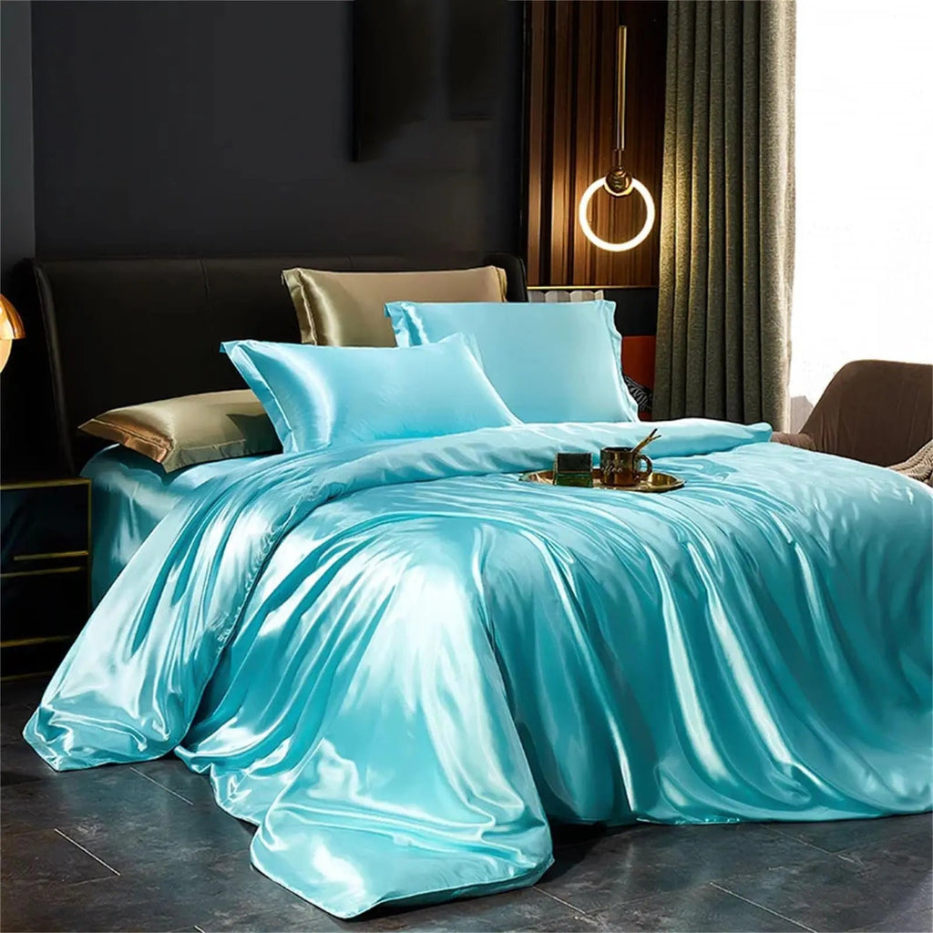 Silk bedding set on a bed, Bedding Set - photo 7